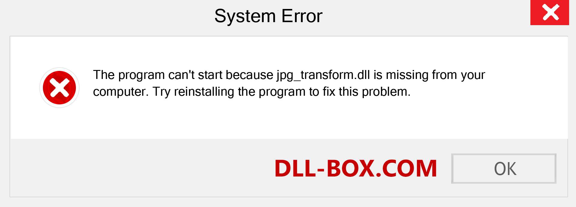  jpg_transform.dll file is missing?. Download for Windows 7, 8, 10 - Fix  jpg_transform dll Missing Error on Windows, photos, images